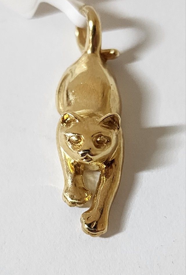 14k Solid Cat Charm 3.5g 
