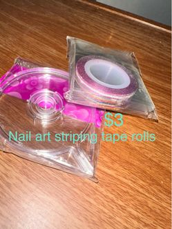 Nail art, striping tape and foil transfers