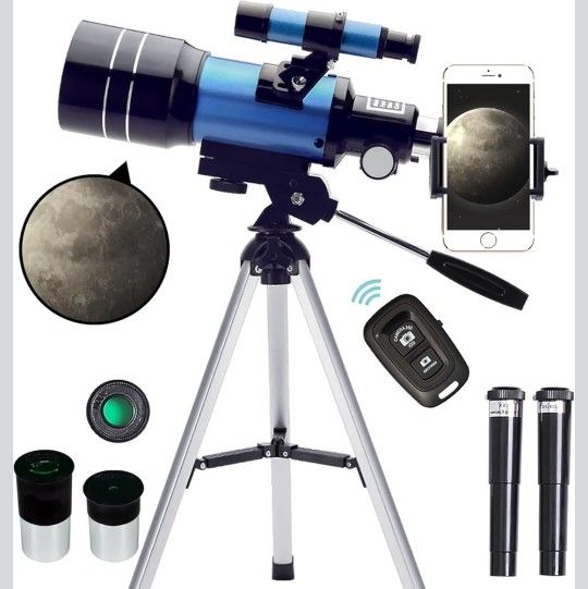 ToyerBee Telescope for Adults & Kids, 70mm Aperture (15X-150X) Portable Refractor Telescopes for Astronomy Beginners, 300mm Professional Travel Telesc