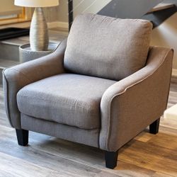 Jarreau Gray Polyester Arm Chair with Removable Cushions