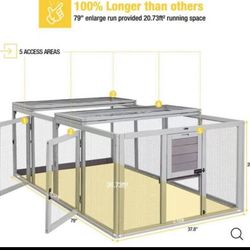 ✌️ Aivituvin-AIR60-D  Foldable Chicken Coop for 3-4 Chickens | Fast Assembly Design - Chicken Extension Run