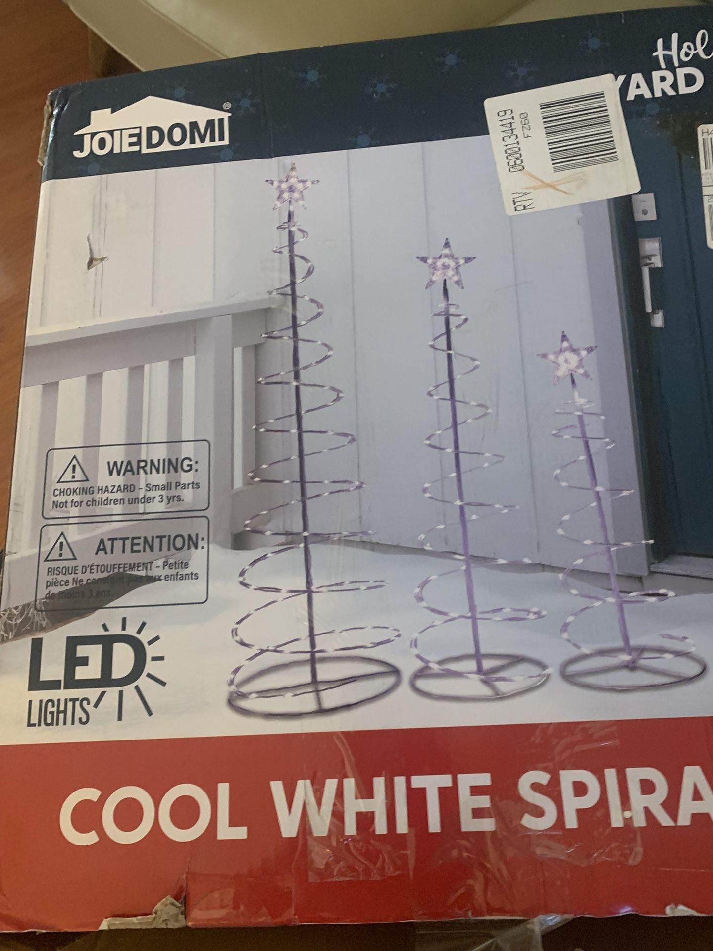 3 Cool White Spiral Tree .  Holiday decorations For Yard