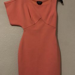 Women’s Orange Bebe One Shoulder Mini Dress