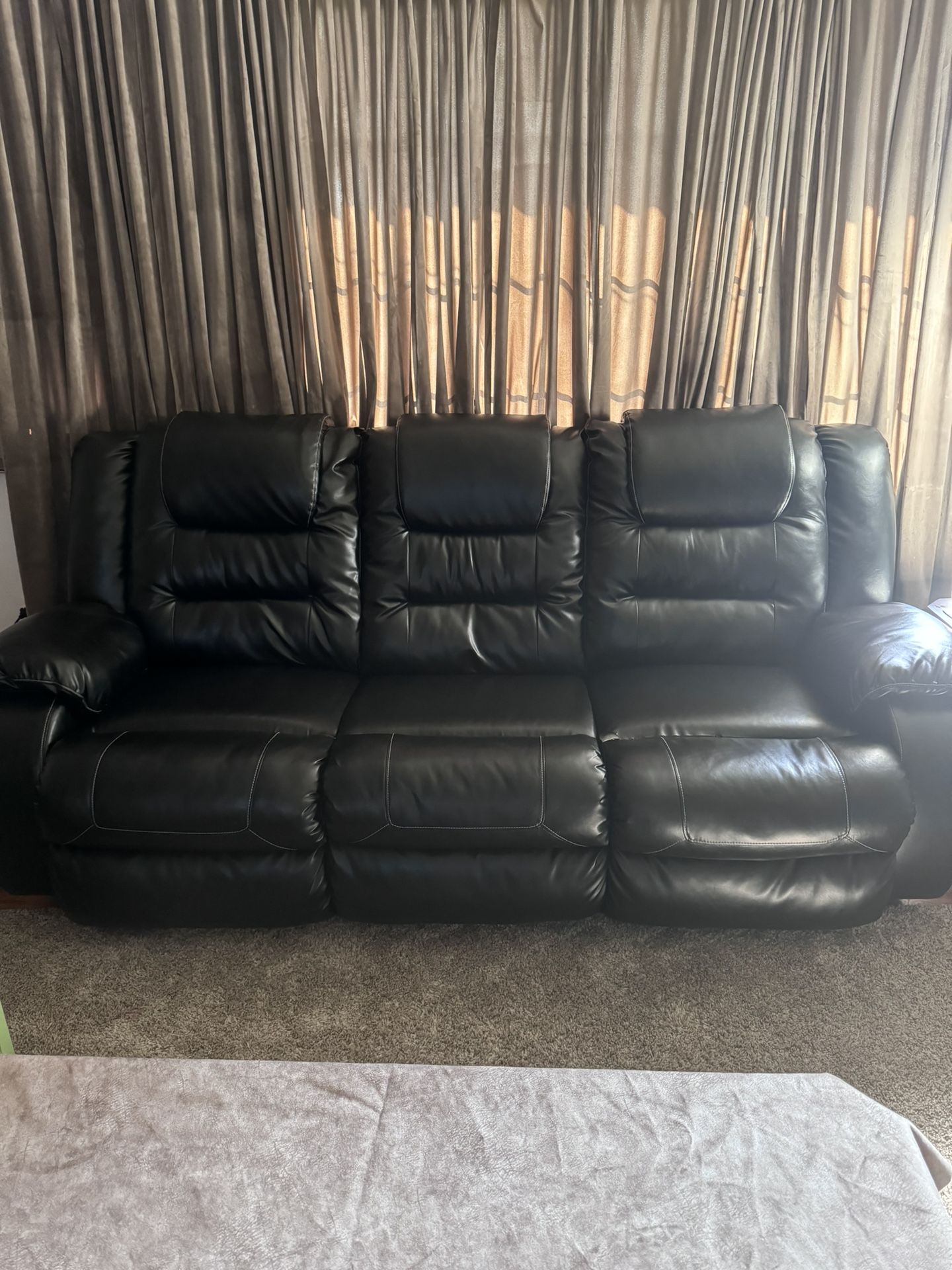 Vegan leather sofa and loveseat