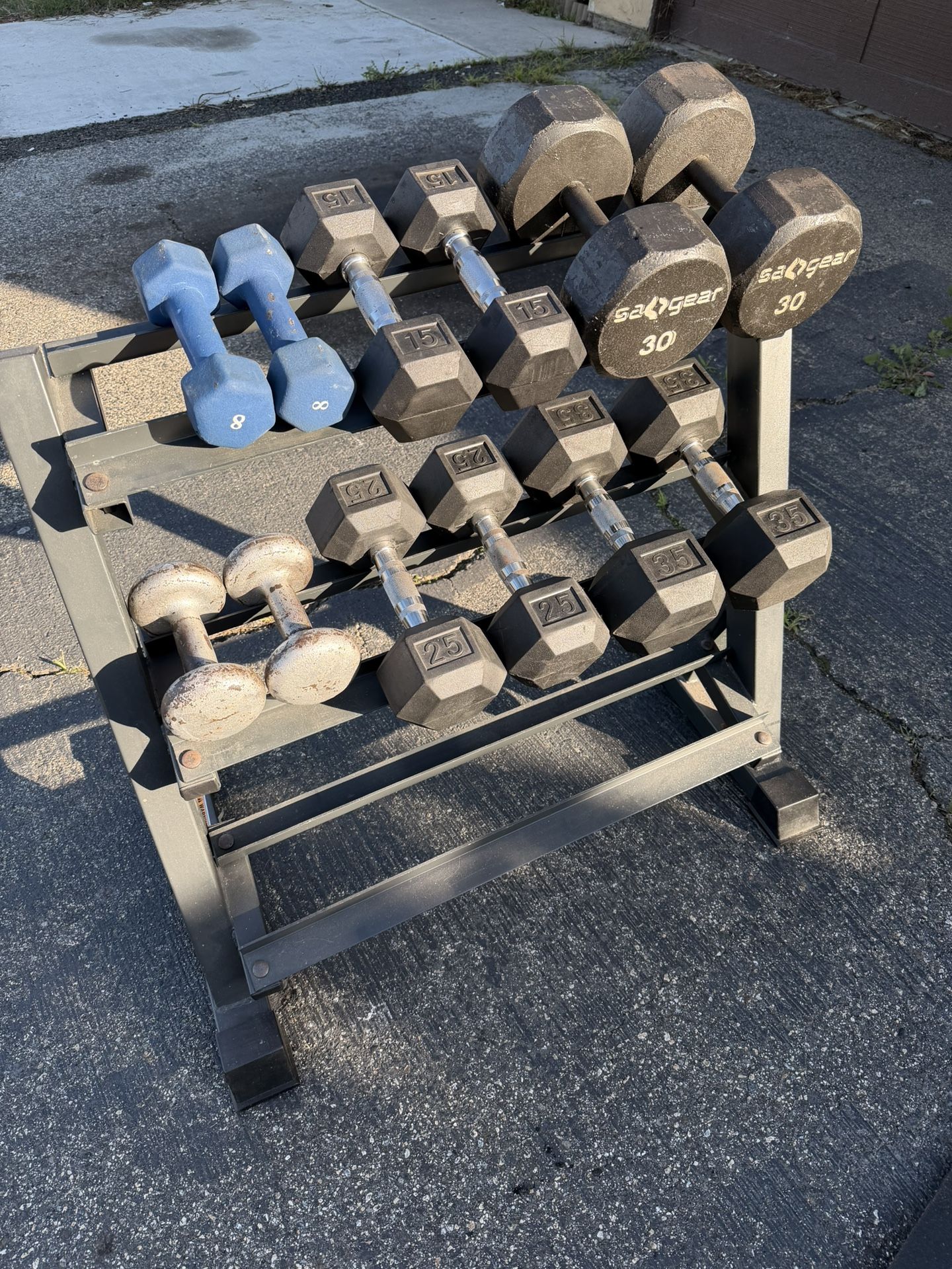 Dumbbells with rack