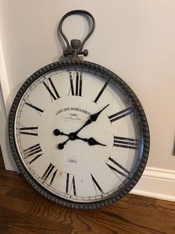 Vintage Paris Pocket Watch Wall Clock - 23.5"