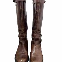 GENUINE LEATHER RIDING BOOTS WOMENS 8.5 MADE IN BRAZIL - STEEPLECHASE BROWN