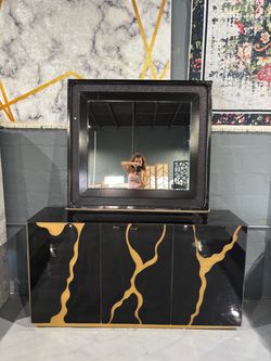 DESIGN BUFFET BLACK GLOSSY 60”