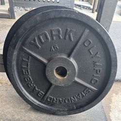  York Milled 45 lb Olympic Weights
