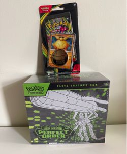 Pokémon TCG Mega Evolutiong Perfect Order Elite Trainer Box and Blister Pack