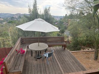 West Elm Round Outdoor Umbrella