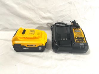 Brand new DeWalt 5Ah battery, and new charger
