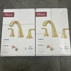 Two Brushed Gold Finish Faucets. Two For $160 Or $80 Each 