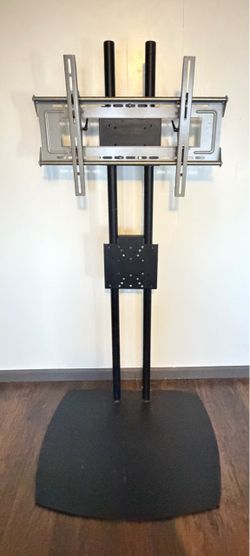 TV Stand - Industrial / Commercial - Adjustable TV Pole Stand with 2 TV Mounts [Heavy Duty]