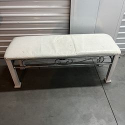 White Leather Bench