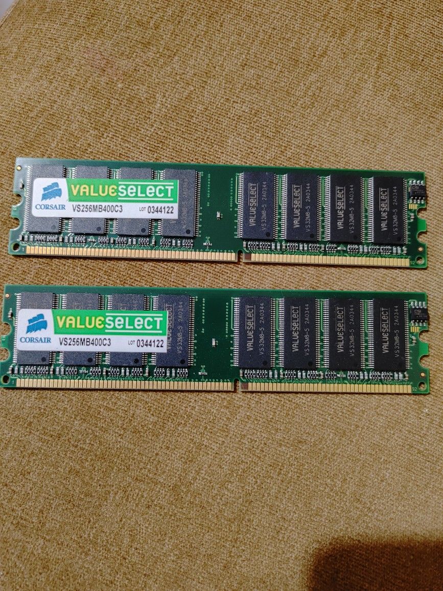 512 Mb 2x256mb Each 2 Memory Sticks