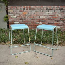 FREE Mint Green Metal Stools (Set of 2)