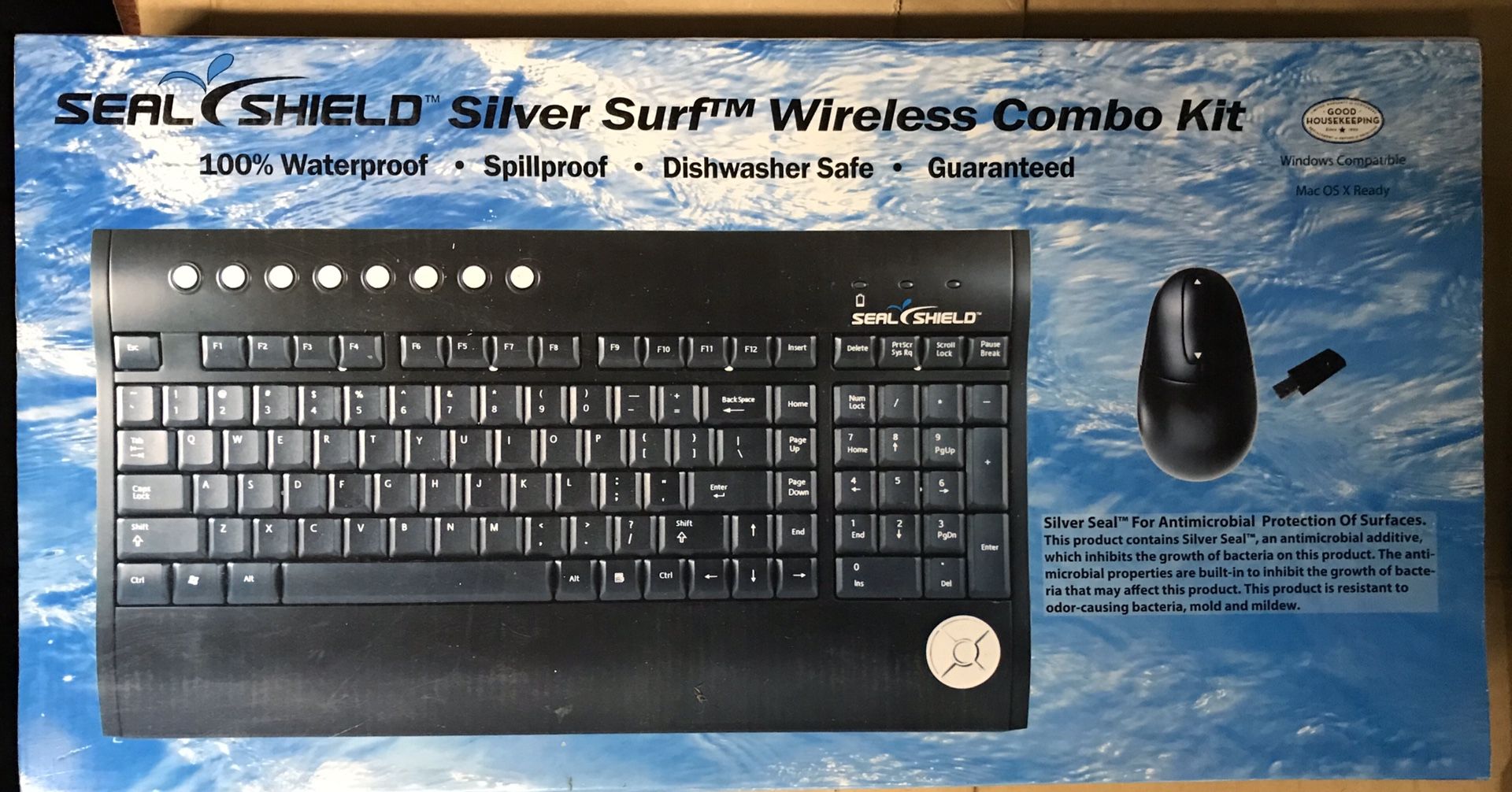 Seal Shield Silver surf S103M7W Wireless combo mouse keyboard