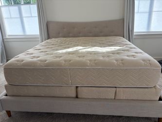King Size Mattress with Box Spring and Backrest