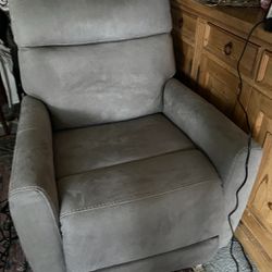 Gray Faux Suede Lift Recliner