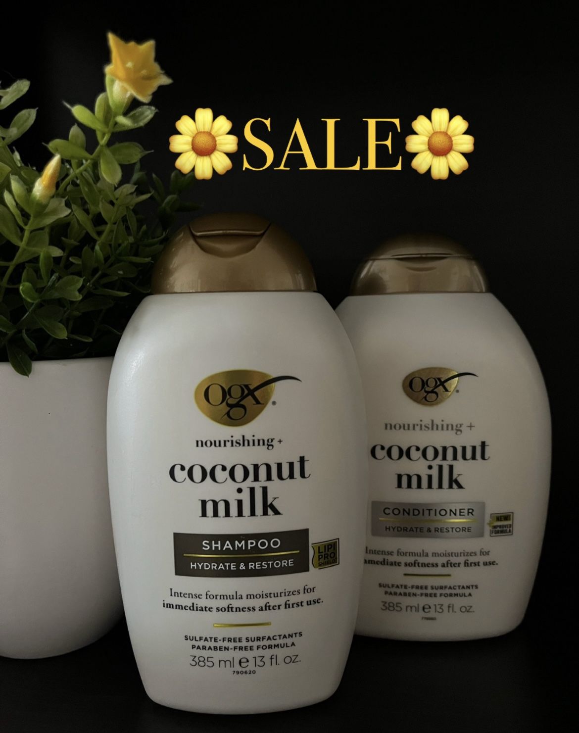 NOW $9.99 ➡️ (PACK OF 2) OGX COCONUT MILK SHAMPOO & CONDITIONER