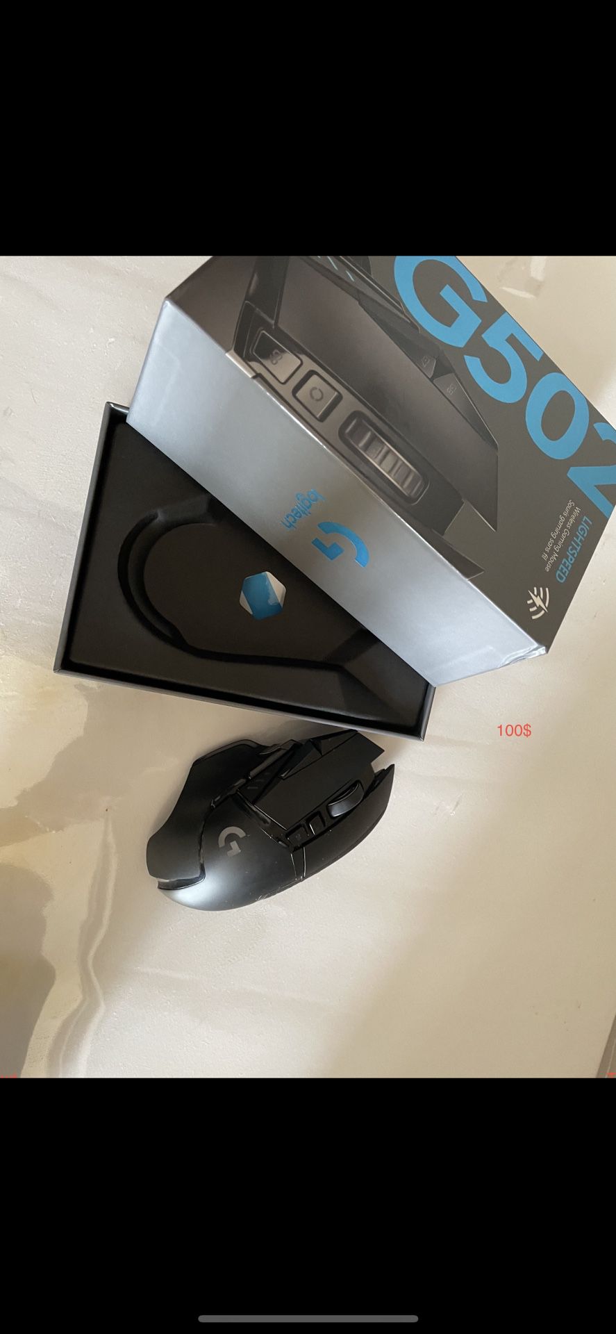 Logitech G502 Lightspeed Wireless Gaming Mouse, Hero 25K Sensor, 25,600 DPI, RGB 