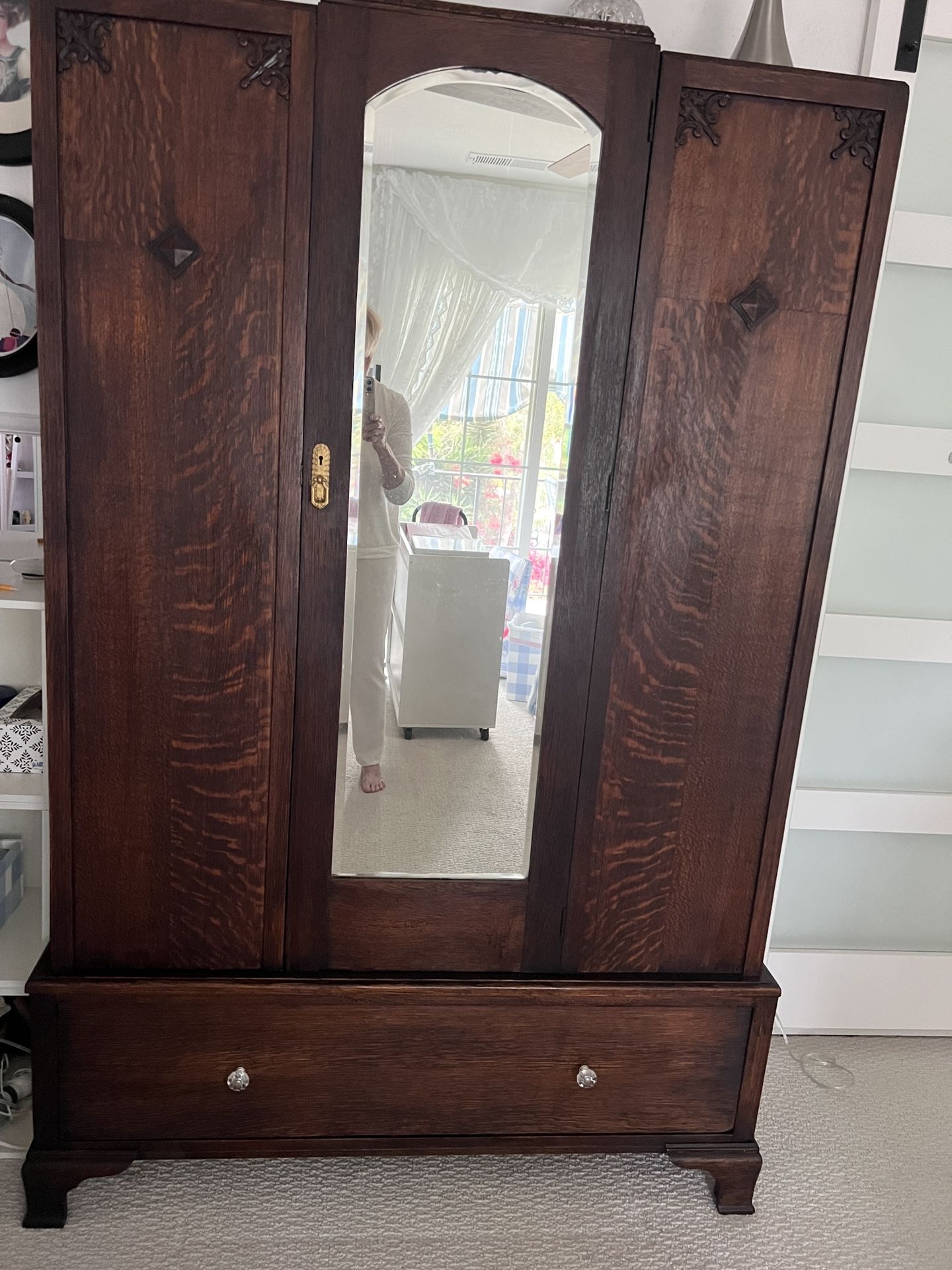 Antique Armoire Wardrobe Cabinet Closet
