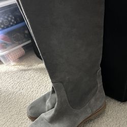 Michael Kors Gray Suede Knee High Boots