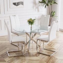 glass top round table