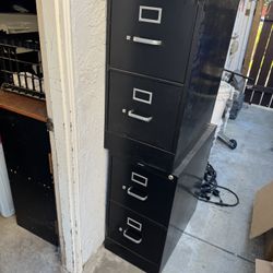 FREE 2 Black File Cabinets 29 tall x 15 wide x 25 deep