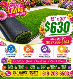 Brand new turf artificial turf grass 15x25 $530