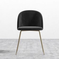 ROVE CONCEPTS Iris Chair (Black Velvet, Brass Bass),  (QTY. 8)
