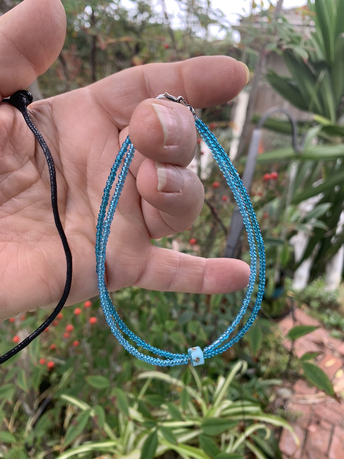 Blue Beaded Anklet
