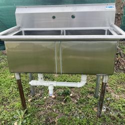 Stainless Steel Double Sink.