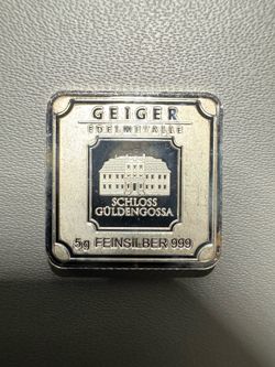 5 Gram Geiger Edelmetalle .999 Fine Silver Security Line Square Bar – Serialized