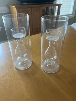 Glass tealight/ votive Candle Holders Set of 2