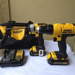 DEWALT 2-Tool 20-Volt Max Power Tool Combo Kit with Soft Case (2-Batteries and charger Included)