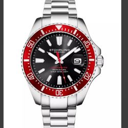 Stuhrling LUXURY Men's WATCH+ LIMITED /Swiss Movement RARE Red / NEW + BOX