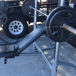 Weights And Bench With Weight Stand