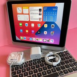 Apple IPad Pro 11” (Face ID / Liquid Retina  / latest iOS 18) 64GB with Keyboard case, stylus pen & Accessories (256GB $469) 