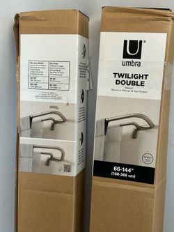 Umbra 3/4” Black Out Double Curtain Rod, 2-pack