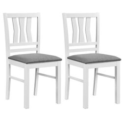 Set up two linen style, upholstered chairs