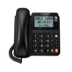 AT&T CL2940 Corded Phone With Speakerphone, Extra-Large Tilt Display/Buttons, Caller ID/Call Waiting And Audio Assist, Black Pack Of 1