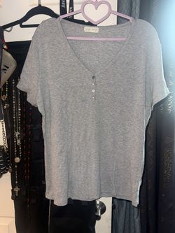 Gray V Neck Shirt