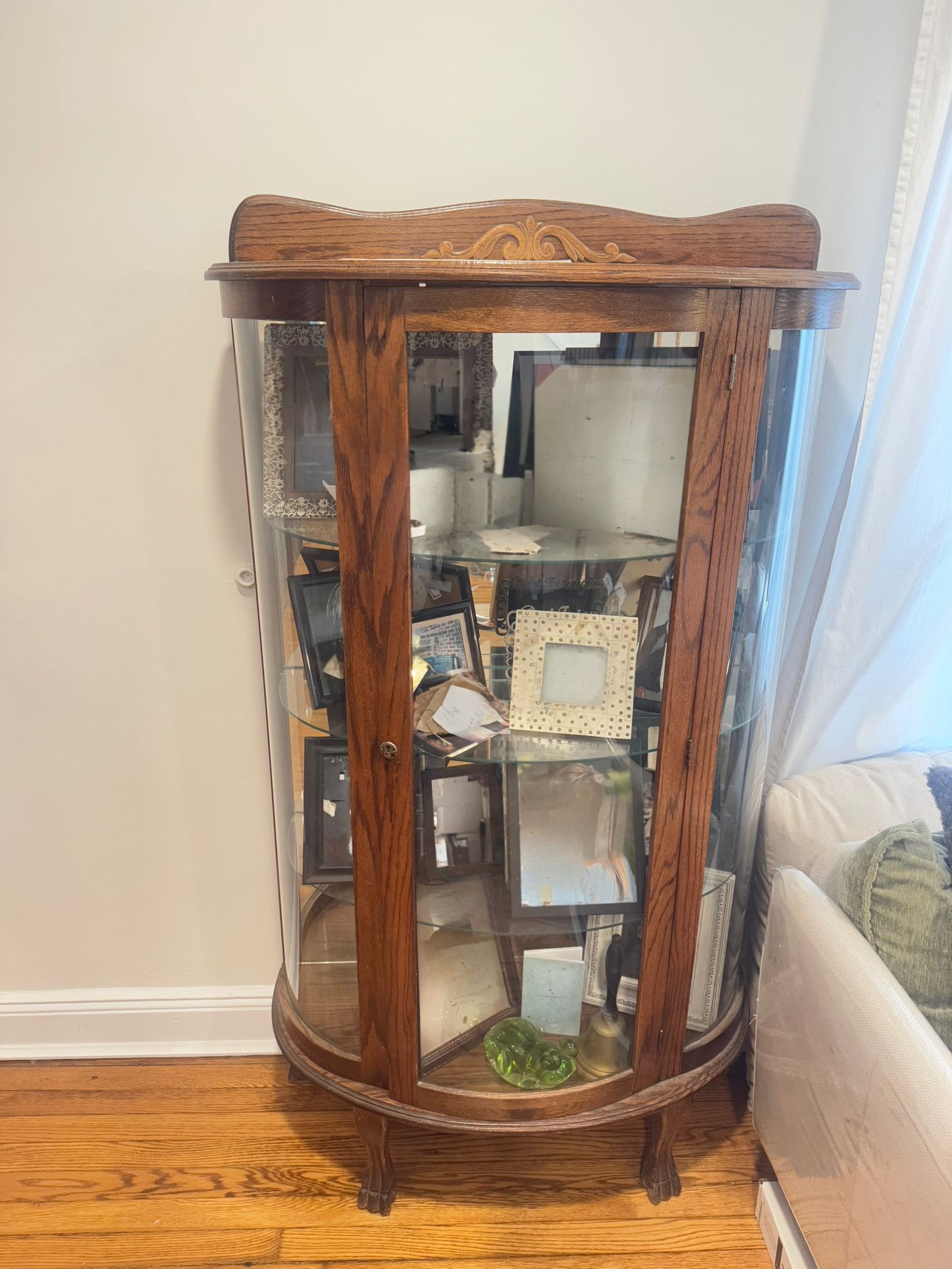 Glass Curio Cabinet Antique