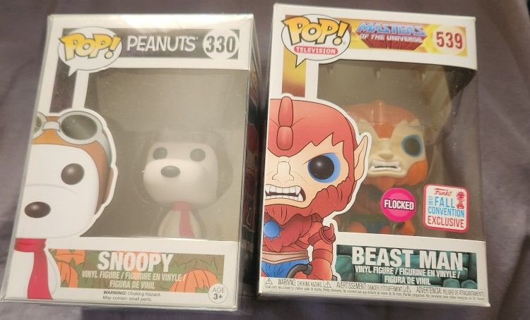 Snoopy And Beast Man Funko Pops