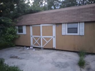 Tiny home style shed with built in loft