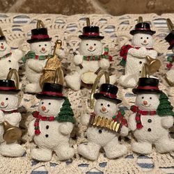 12 MUSICAL SNOWMAN SHOWER CURTAIN HOOKS