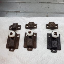 Antique Victorian Eastlake Ceramic Slide Handle Latch