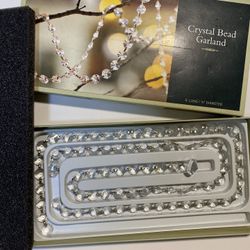 Smith & Hawken Hand Cut Faceted Crystal Beaded Garland Christmas 6” Feet Long
